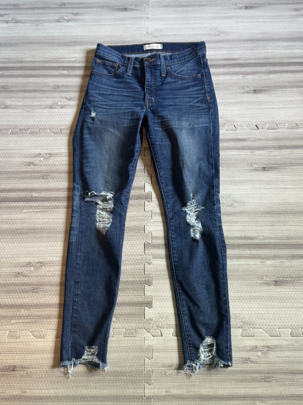 Madewell Women's 9" High Rise Skinny Distressed Jeans